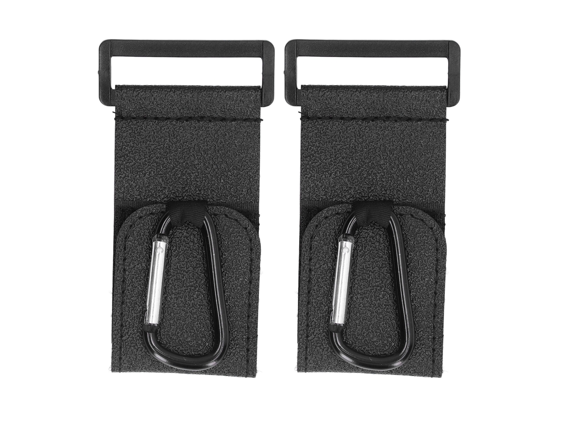 Mali 2pcs Gancho de Carrinho de Bebê em Couro Preto para Mãos Livres Multiuso Suporta 5kg