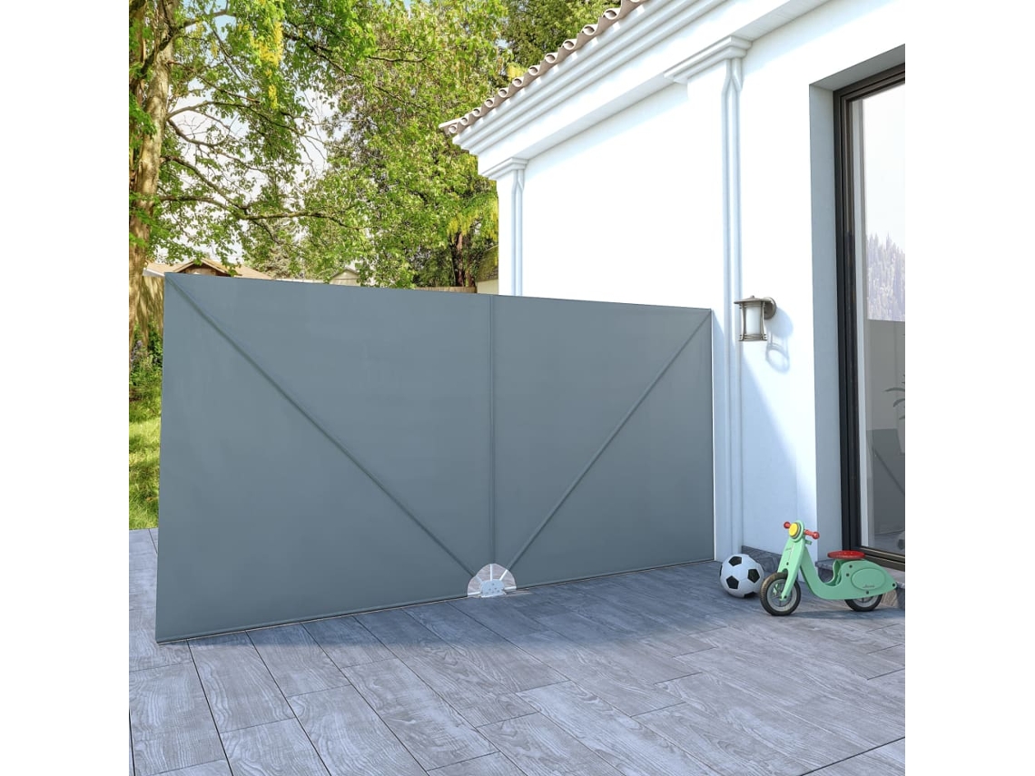 Vidaxl Toldo Lateral Dobrável Para Terraço 400x200 Cm Cinzento