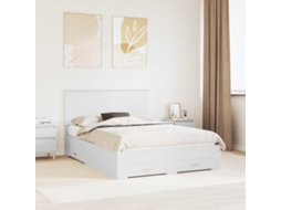 Vidaxl Estrutura Da Cama Branco 140 X 190 Cm Madeira Processada
