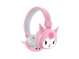 Fone De Ouvido Sanrio Kuromi Fofo, Desenho Animado Infantil, Bluetooth, Sem Fio, Dobrável, Com Almofadas Auriculares Macias Brilvibera