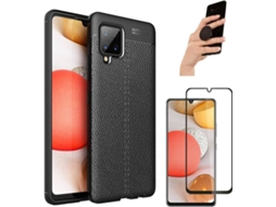 Capa/Pelicula e Popsocket Samsung A42 Rugged Leather Preto