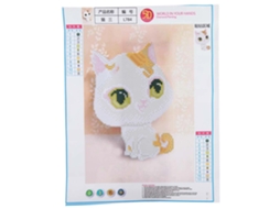 Manual De Pintura Com Diamantes Gato Com Strass Bordado Diy Decoração De Casa 40*30cm 02