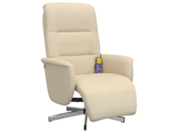 Massage Recliner Chair, Massage Recliner Chairs Vidaxl Creme Tecido