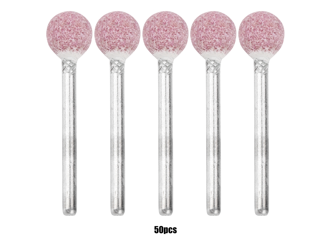 50 Peças De Cabeças De Esmerilhamento Cerâmico Esféricas Para Ferramenta Rotatória (3*10mm)