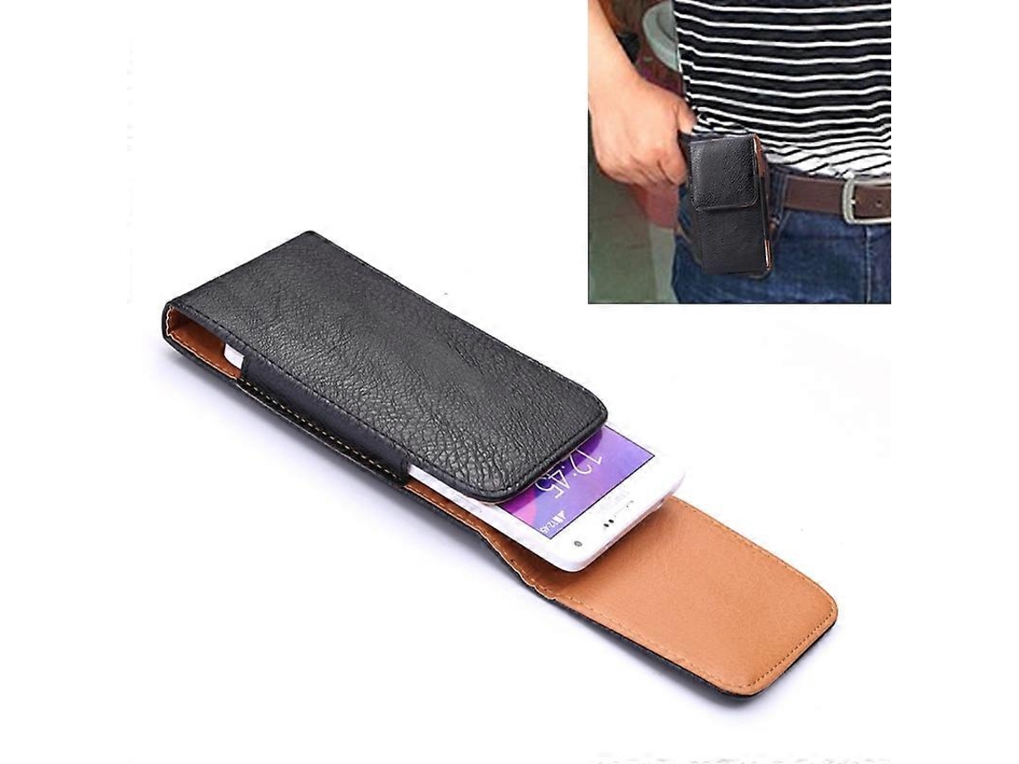Capa De Couro Com Textura De Lichia Estilo Vertical Universal De 5 Polegadas / Bolsa De Cintura Com Tala Traseira Para Iphone X, Galaxy S7 / S6 / S5 (