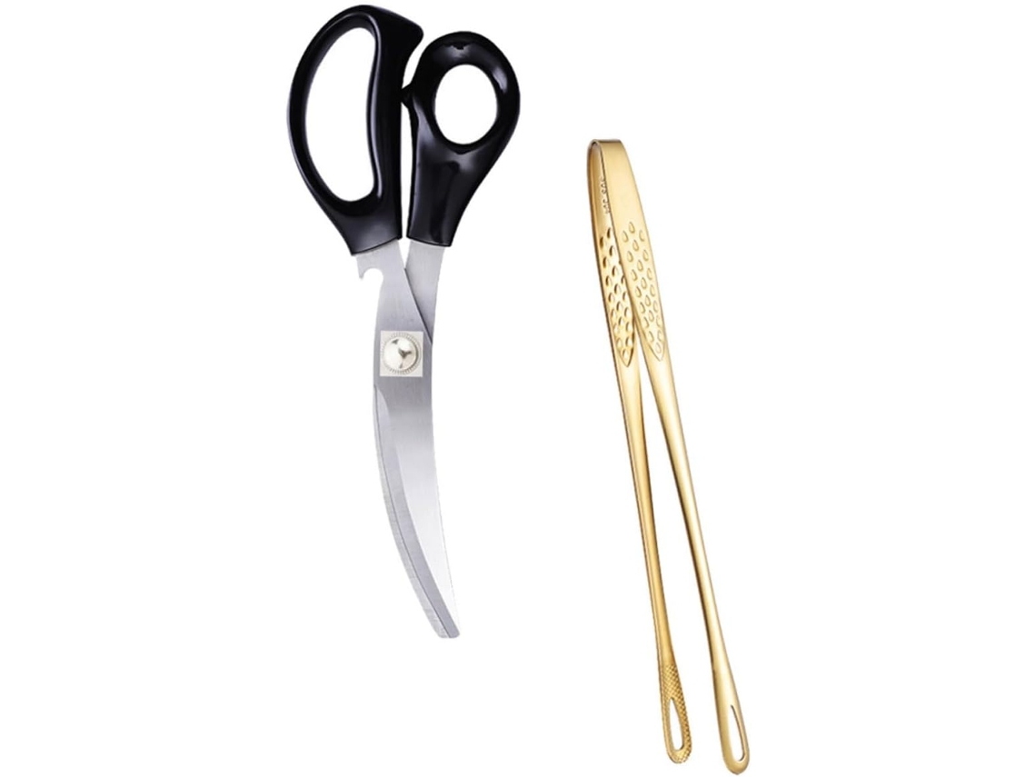 Conjunto De 1 Pinça Para Alimentos Em Aço Inoxidável E Abs, Reutilizável E Leve, Ideal Para Churrascos E Refeições Em