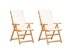 Cadeiras Jardim Reclinãveis 2pcs Madeira Acãcia Maciã§a Castanho DKD HOME DECOR
