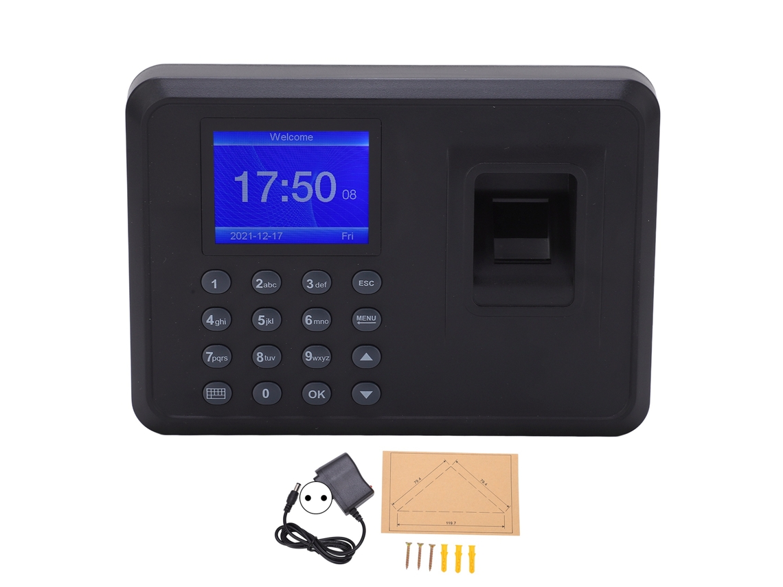 Máquina De Ponto Por Impressão Digital (tela De 2,4 Polegadas, Identificação Rápida)