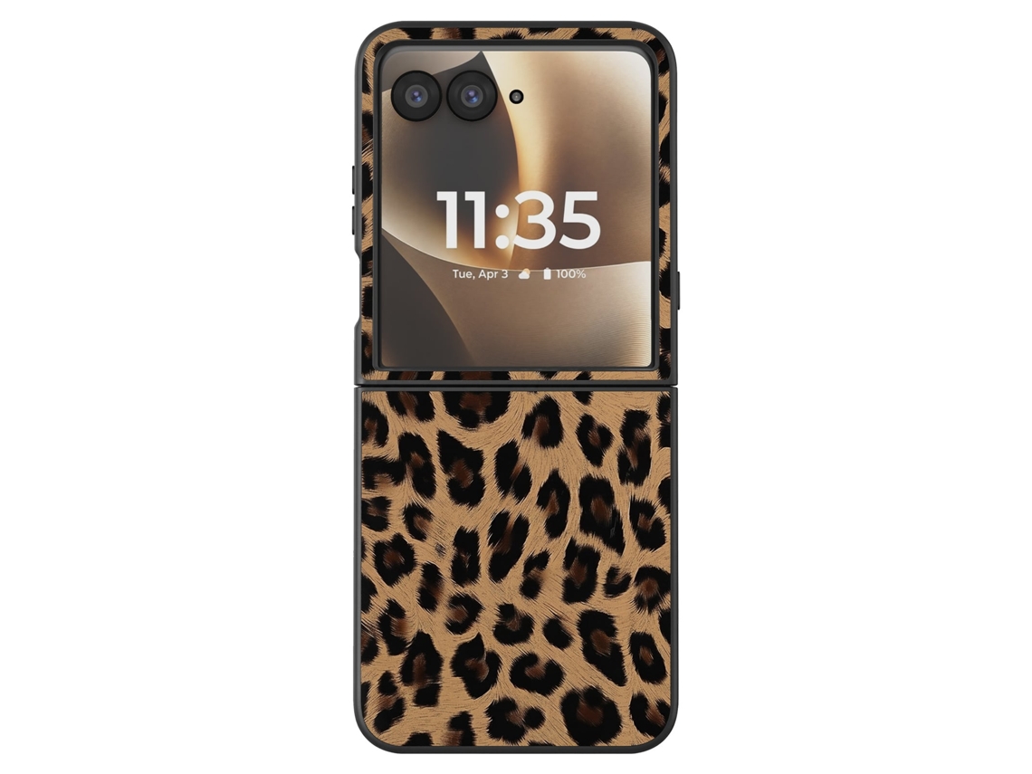 Capa Leopardo Para Motorola Razr 70 Ultra Proteção Dobrável