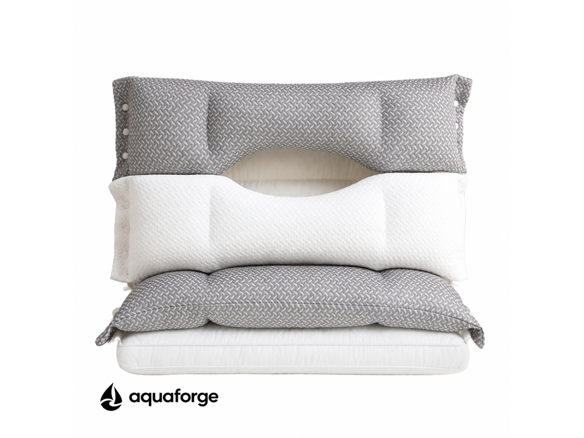 Almofada Cervical Ergonómica Algodão Respirável 40 X 70 X 15 Cm
