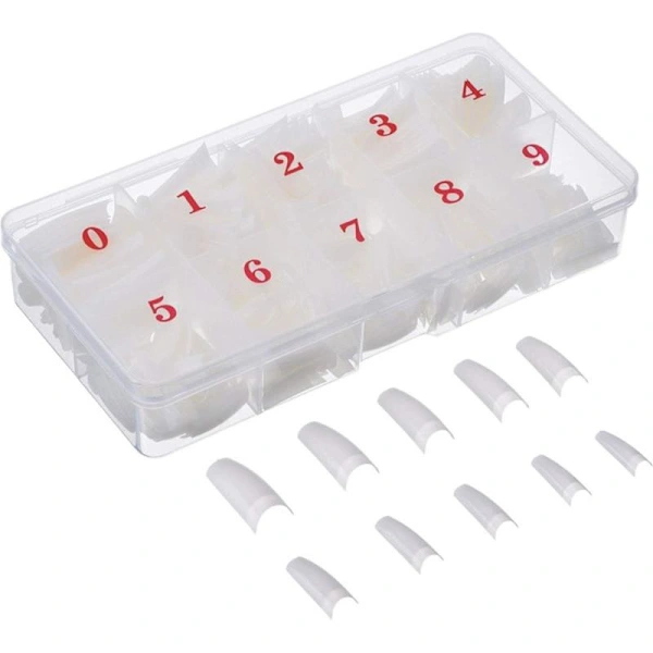 Kit Com 500 Unhas Postiças Francesas, Abs