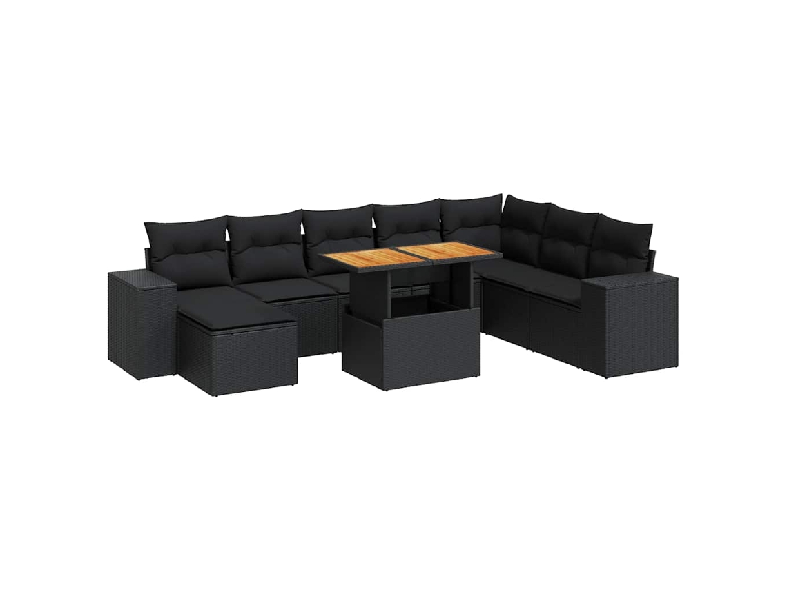 Garden Sofa Set, Garden Sofa Sets Vidaxl Preto Rattan / Vime (n/a)