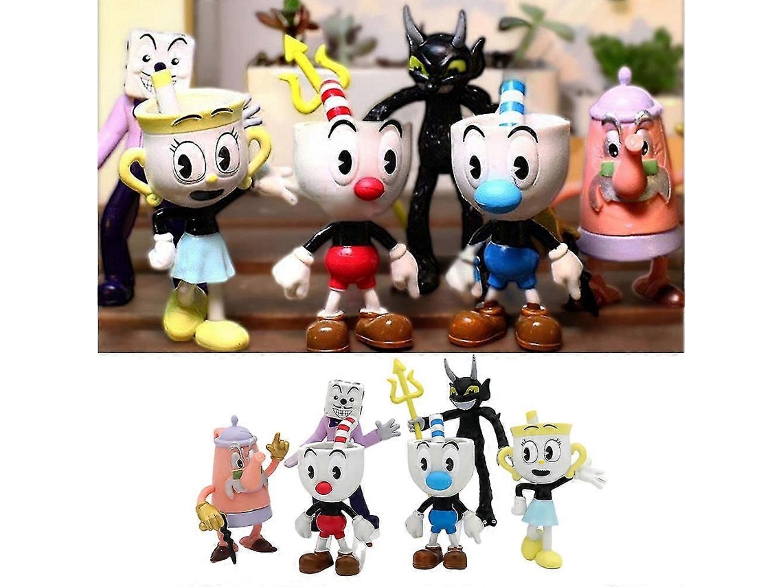 Conjunto De 6 Figuras Do Cuphead, Brinquedo E Decoração