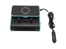 Ventilador Carro 4 em 1 Abs 5v Carregador Sem Fio Suporte Celular Placa Estacionamento Temporário 12v | S/MARCA