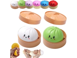Conjunto 2 Dumplings Gigantes Macios - Brinquedo Antistress - Squishy - Bola Stress - Eva - Branco/verde
