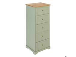 Cômoda Atmosphera Mohea 5 Gavetas Verde Celadon Design Contemporâneo
