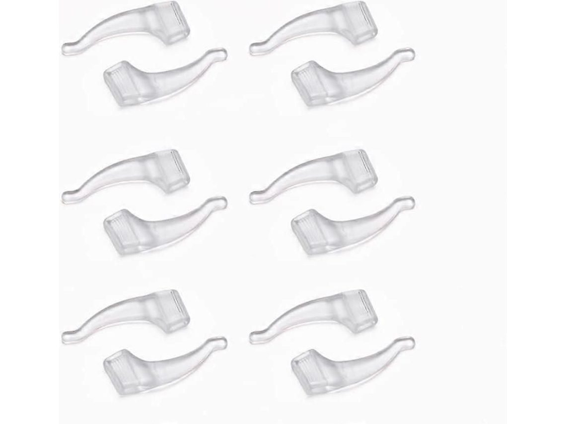 Ganchos de Orelha para Óculos 6 Pares, Suporte Silicone Antiderrapante Confortável Óculos, Ponta Têmpora Esp GOKOCO (transparente)