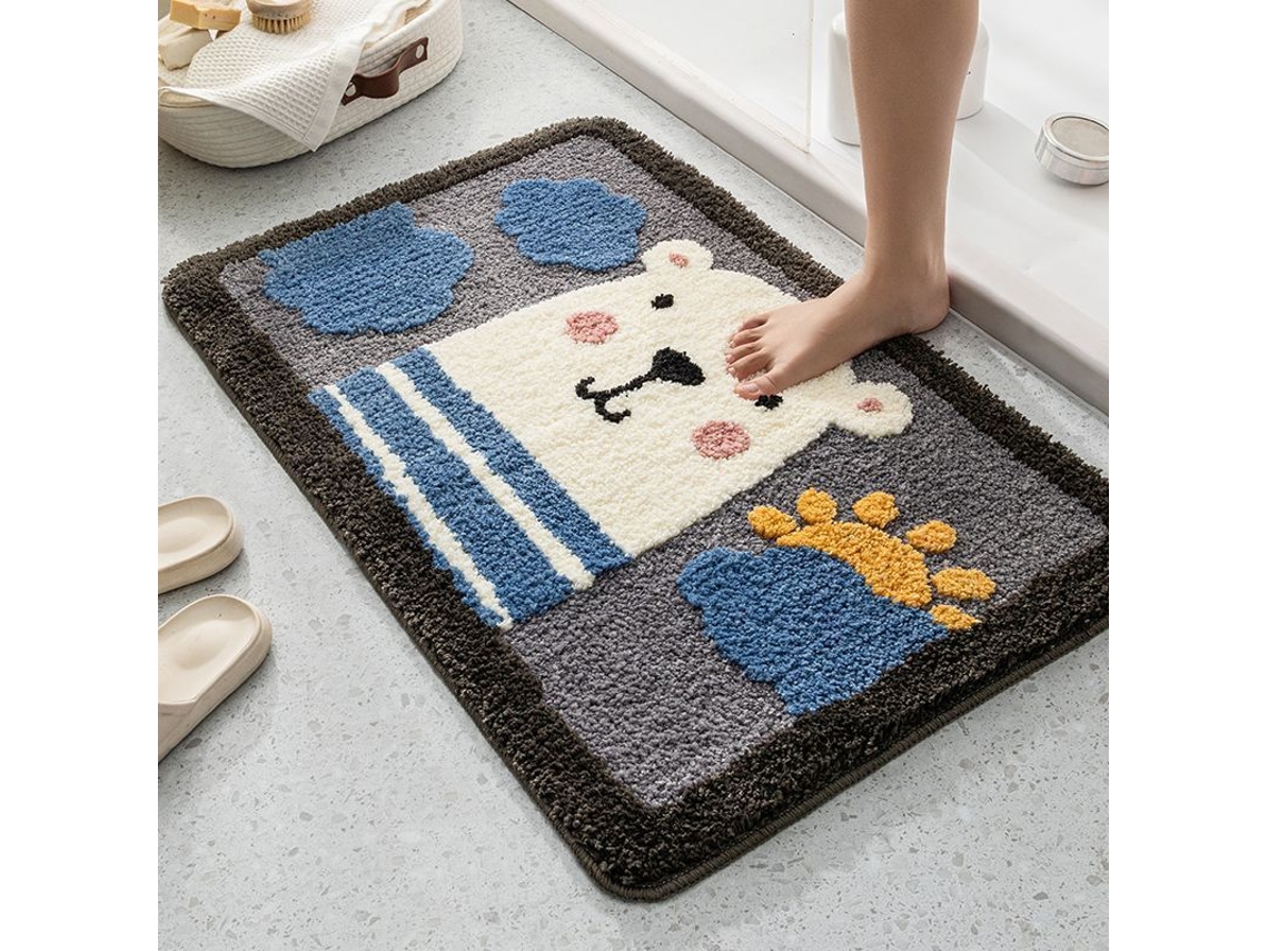 Tapetes de Banho Antiderrapantes Absorventes de Secagem Rápida para Decoração de Banheiro Padrão 5 EVELTEK 40x60cmxcashmere