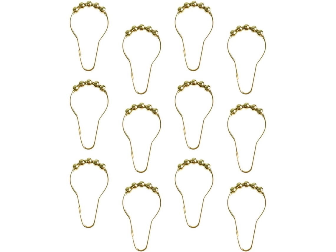 Conjunto De 24 Ganchos Ferro Dourado Para Cortina Chuveiro, Formato