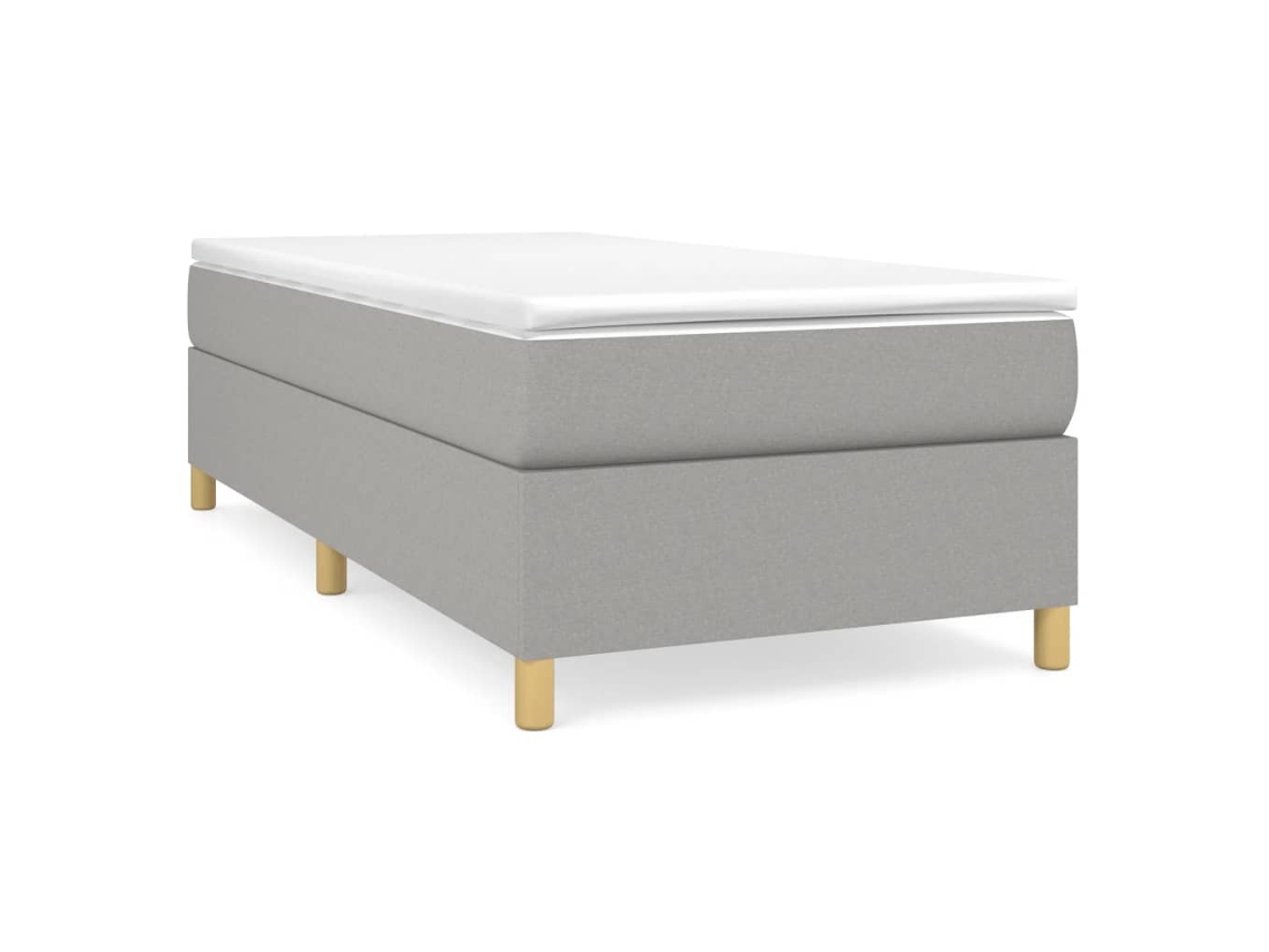 Estrutura de Cama com Molas Tecido Cinzento Claro MAISON EXCLUSIVE (90x190 cm)