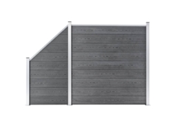 Vidaxl Painel Vedação Wpc 1 Quadrado + 1 Inclinado 273x186 Cm Cinzento