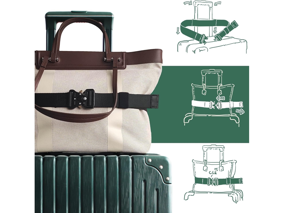 Cinto Para Mala De Viagem, Alça Elegante E Ajustável Para Bagagem De Mão, Acessório De Viagem Para Aeroporto Mulheres E Homens(preto)