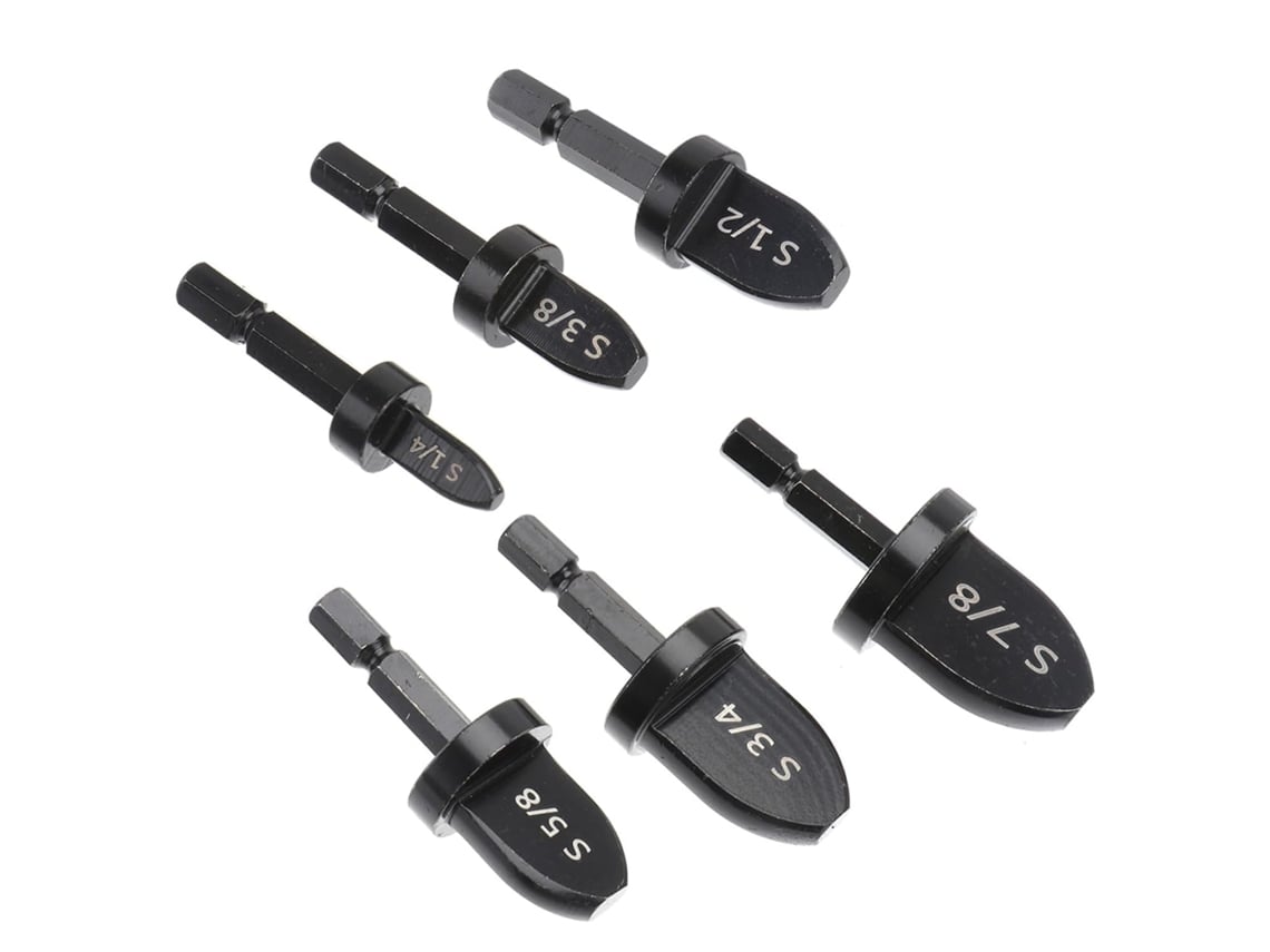 Conjunto De Brocas De Expansão Em Aço Preto, 6 Peças Para Tubos | 6 Tamanhos De 1/4 A 7/4