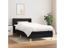 Vidaxl Cama com Molas/colchão 90x190 Cm Tecido Preto