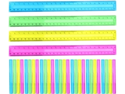 Lurelia Régua Acrílica 32 Peças Em Plástico 30 Cm Para Desenho Técnico