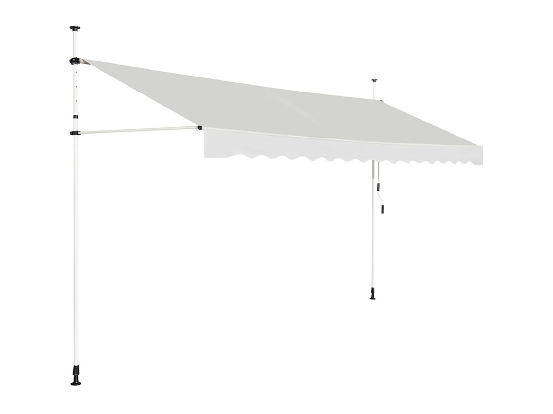 Toldo para Varanda COSTWAY Manual com Manivela (350 X 125 Cm Algodão com Revestimento em Pu Bege)