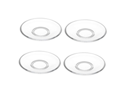 Conjunto De 4 Pires De Vidro Transparente, Pratos Redondos Para Sobremesa, Café, Chá E Lanches. Resistentes E Duráveis.