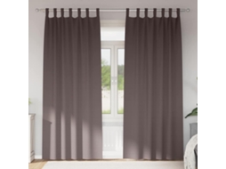 Vidaxl Cortinas Blackout Com Argolas 2 Unid. Marrom Escuro Poliéster