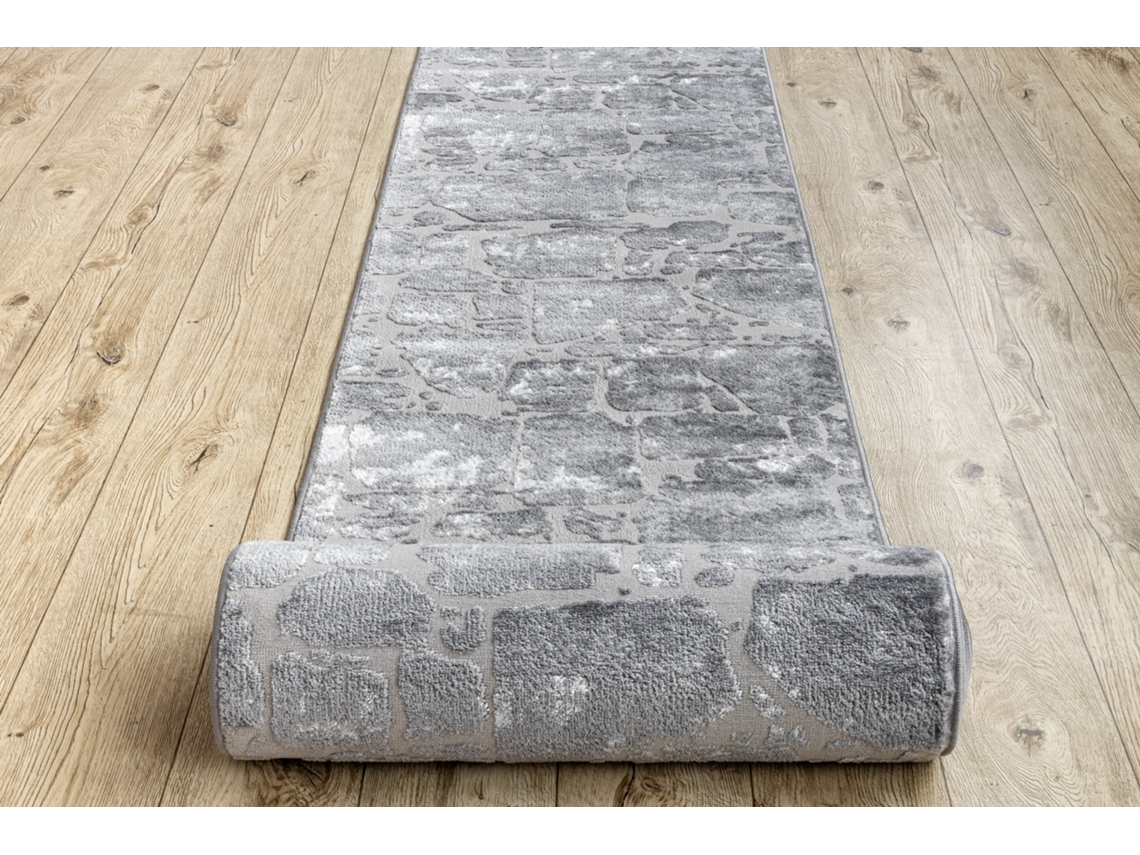 Passadeira Structural Mefe 6184 Dois Níveis de Lã Cinza Cinza Escuro 70 cm