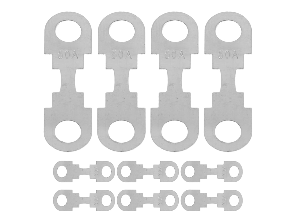 Conjunto de 30 tiras de fusíveis metálicos planos de 30a, 40a e 50a para carros e caminhões.