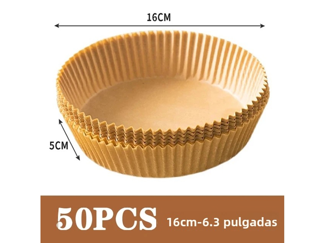 Tapetes Descartáveis para Fritadeira a Ar, Antiaderentes e Ecológicos. MDUG (50 Unidades, 16 Cm de Diâmetro)