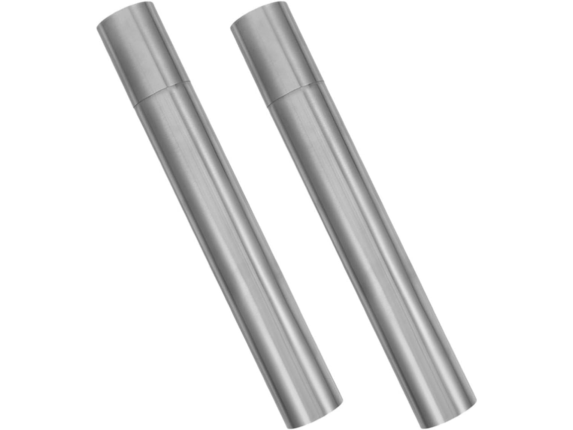 Conjunto de 2 Tubos para Documentos Amosfun em Aço Inoxidável Prateado, Portáteis e À Prova D'água, Ideais Pro
