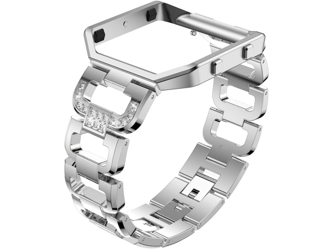 Pulseira De Aço Inoxidável Com Strass Para Smartwatch, Compatível