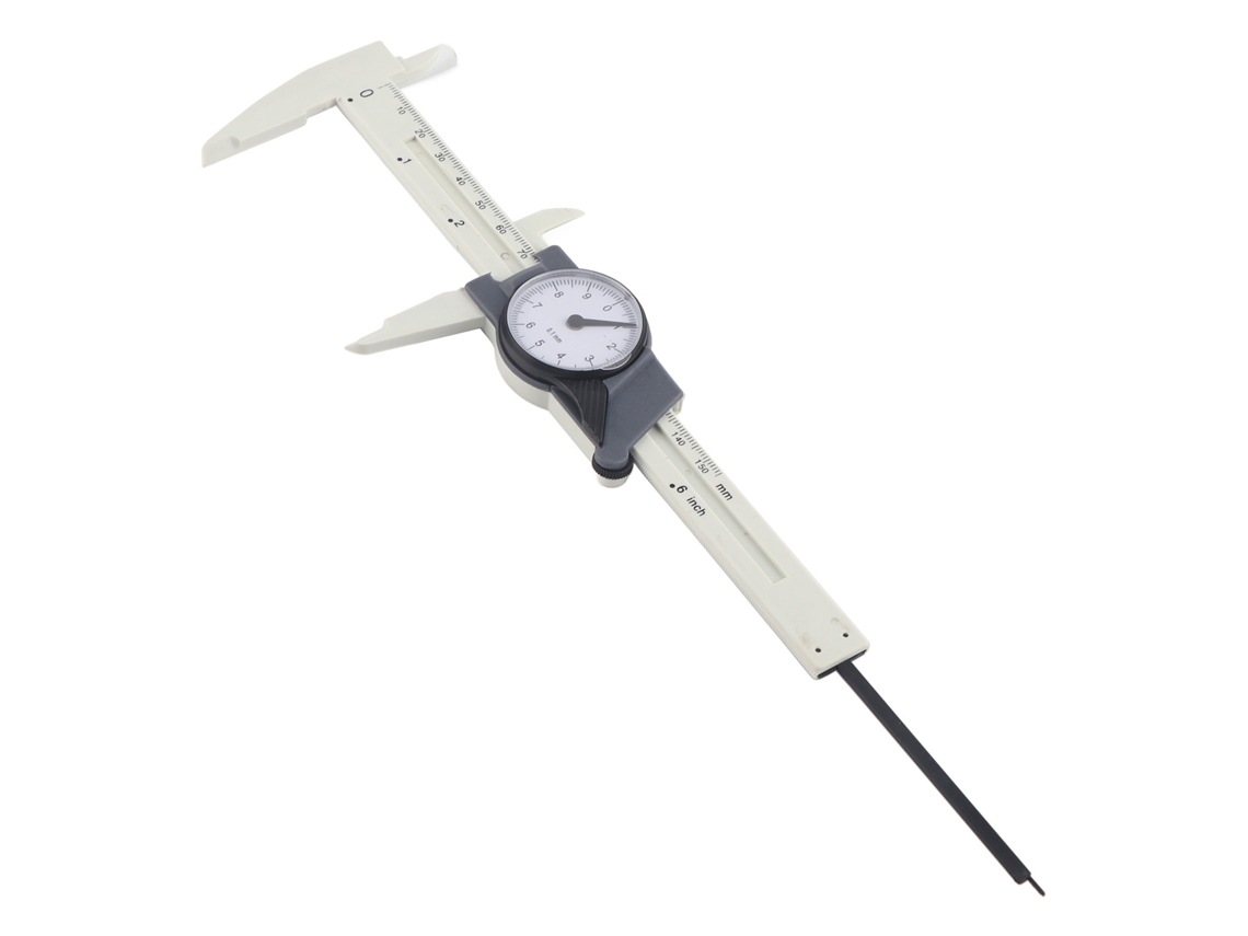 Calibre Vernier De Dial Plástico 0-150mm Herramienta De Medición Profesional (blanco)