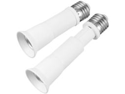 Cabo Extensor Para Soquete De Lâmpada E27, 2 Peças, Branco | Metal E Pc