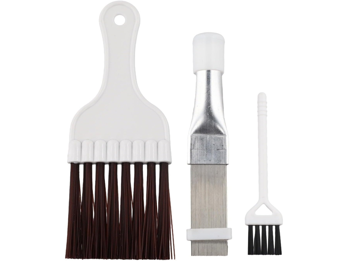 Kit De 3 Peças Com Escova E Pente Para Limpeza Aletas Condensador, Serpentina De Ar Condicionado, Ventilador E