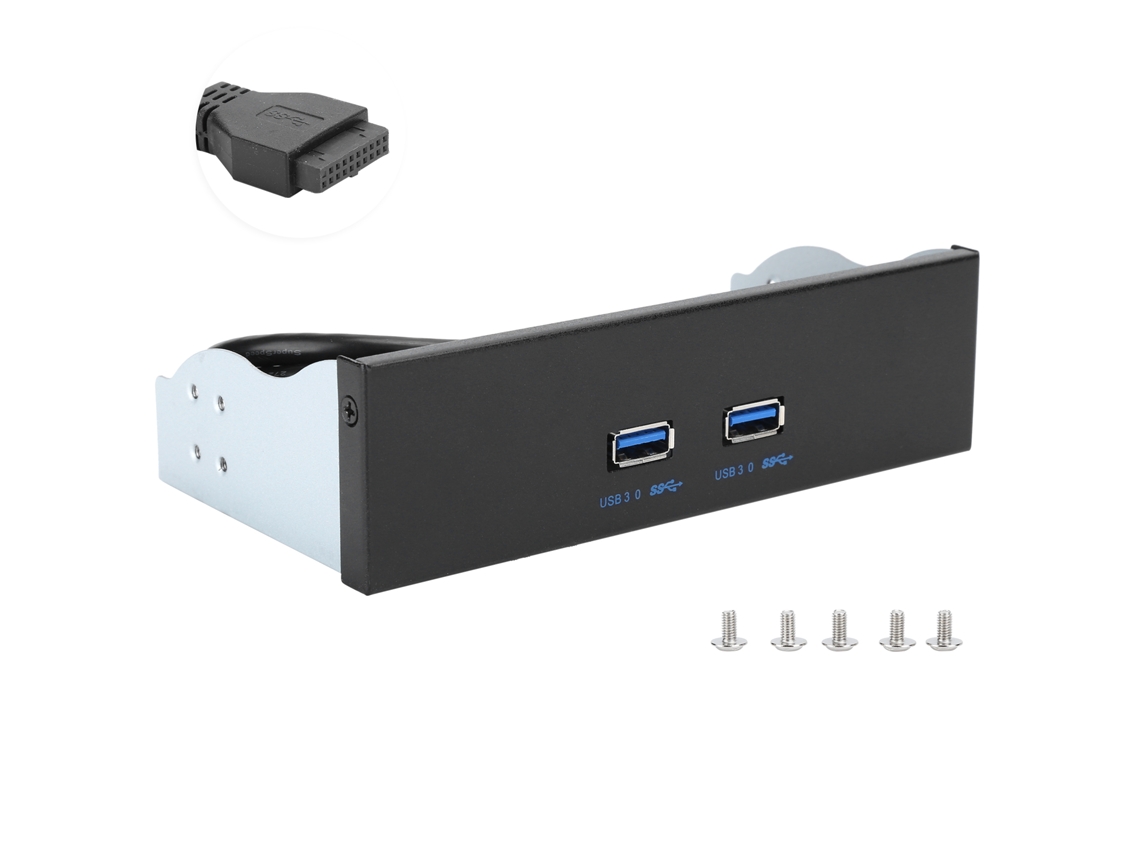 Panel frontal usb 3.0 con 2 puertos, adaptador de cableado de 19/20 pines y 5 Gbps compatible con Windows/Linux S/MARCA