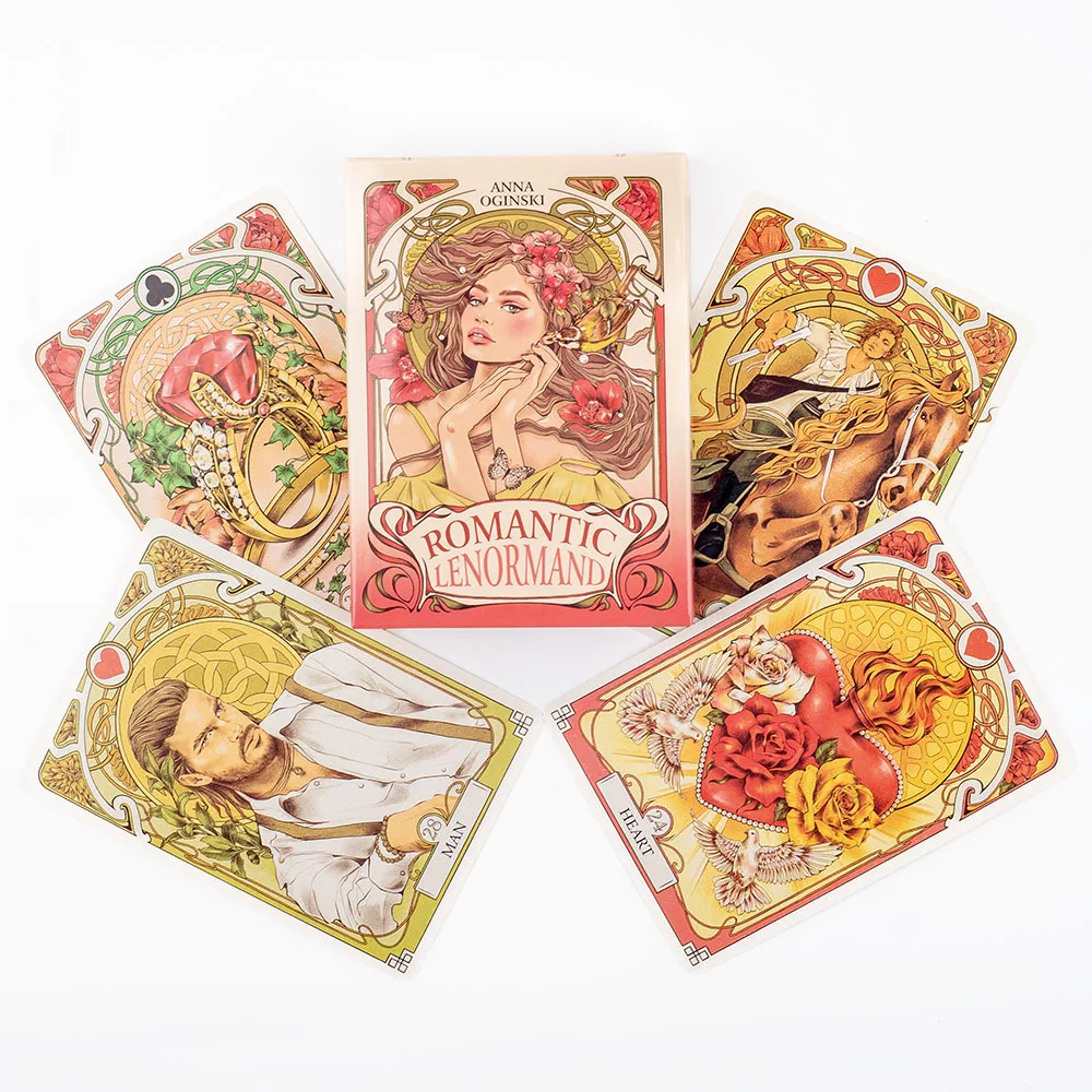 Cartões Renoman Românticos, 37 Cartões por Conjunto, 10,2 X 7,2 Cm, Versão em Inglês. MDUG