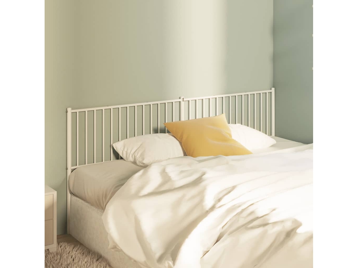 Vidaxl Cabeceira De Substituição 200 Cm Metal Branco