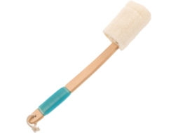 Escova De Banho Manual Madeira, Esponja Bucha Esfoliante Com Cabo Longo, Bucha Vegetal Para O Corpo