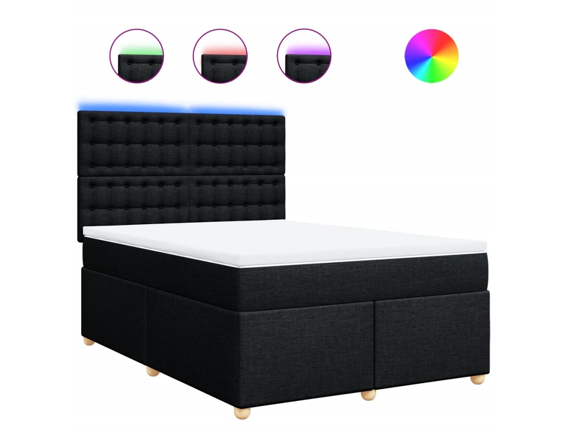 Box Spring Bed, Box Spring Beds Vidaxl Preto Tecido (160 X 200 Cm)