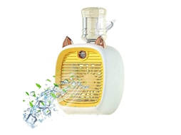 Ventilador de Mesa CHRUI Evaporativo com Humidificador, 3 Velocidades, Amarelo