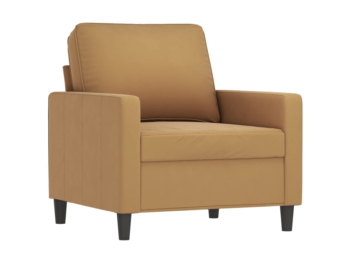 Poltrona VIDAXL veludo castanho (60 cm)