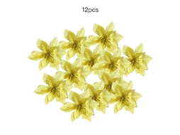 Flores De Natal Artificiais 13cm Grande Pacote Com 12 Unidades