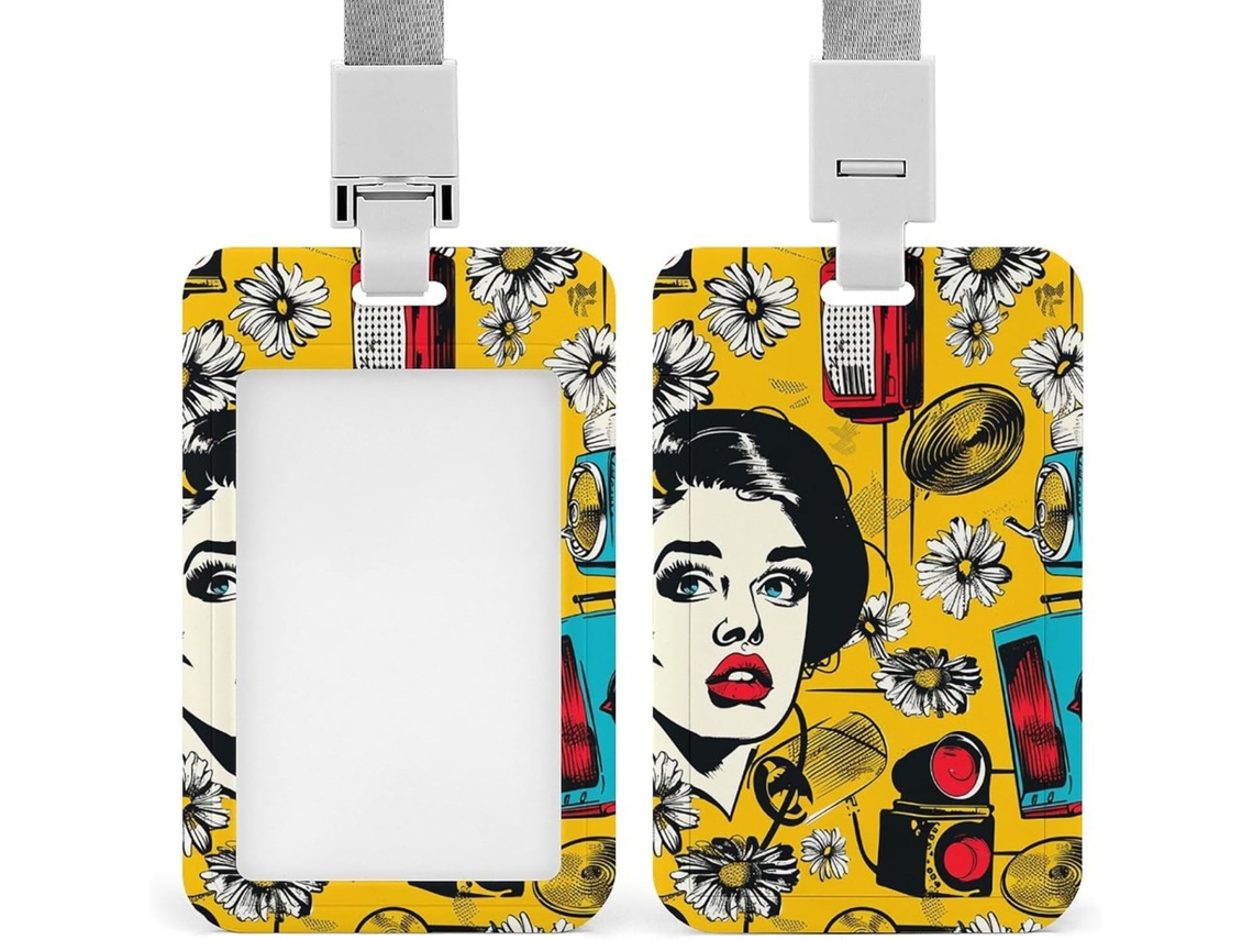 Porta Crachá Retrô Feminino, Personalizável, À Prova D Água, Capa Protetora Funcionários De Escritório E Médicos