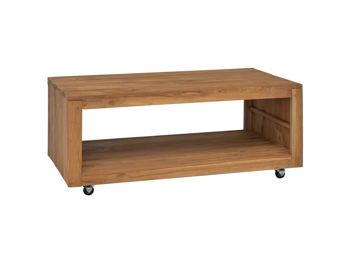 Vidaxl Mesa De Centro 110x60x40 Cm Madeira De Teca Maciça